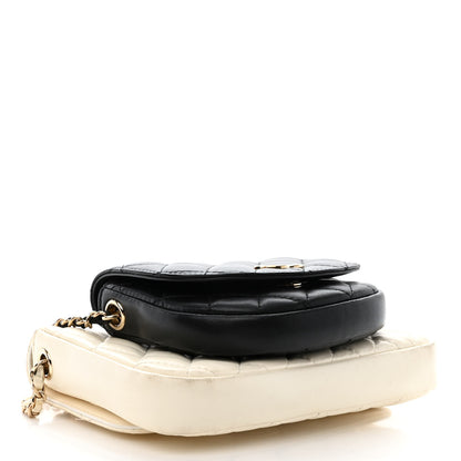 Chanel Lambskin Quilted Side Packs White Black 4 of 16