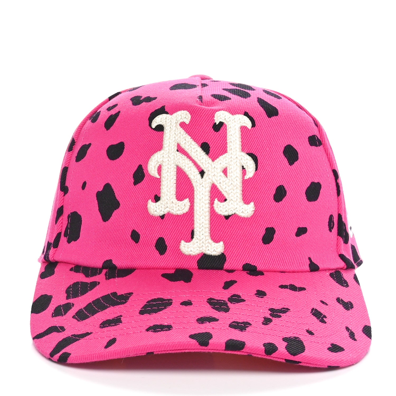 Gucci x MLB Drill Leopard Printed NY Mets Baseball Hat M Fucsia Multicolor 5 of 17