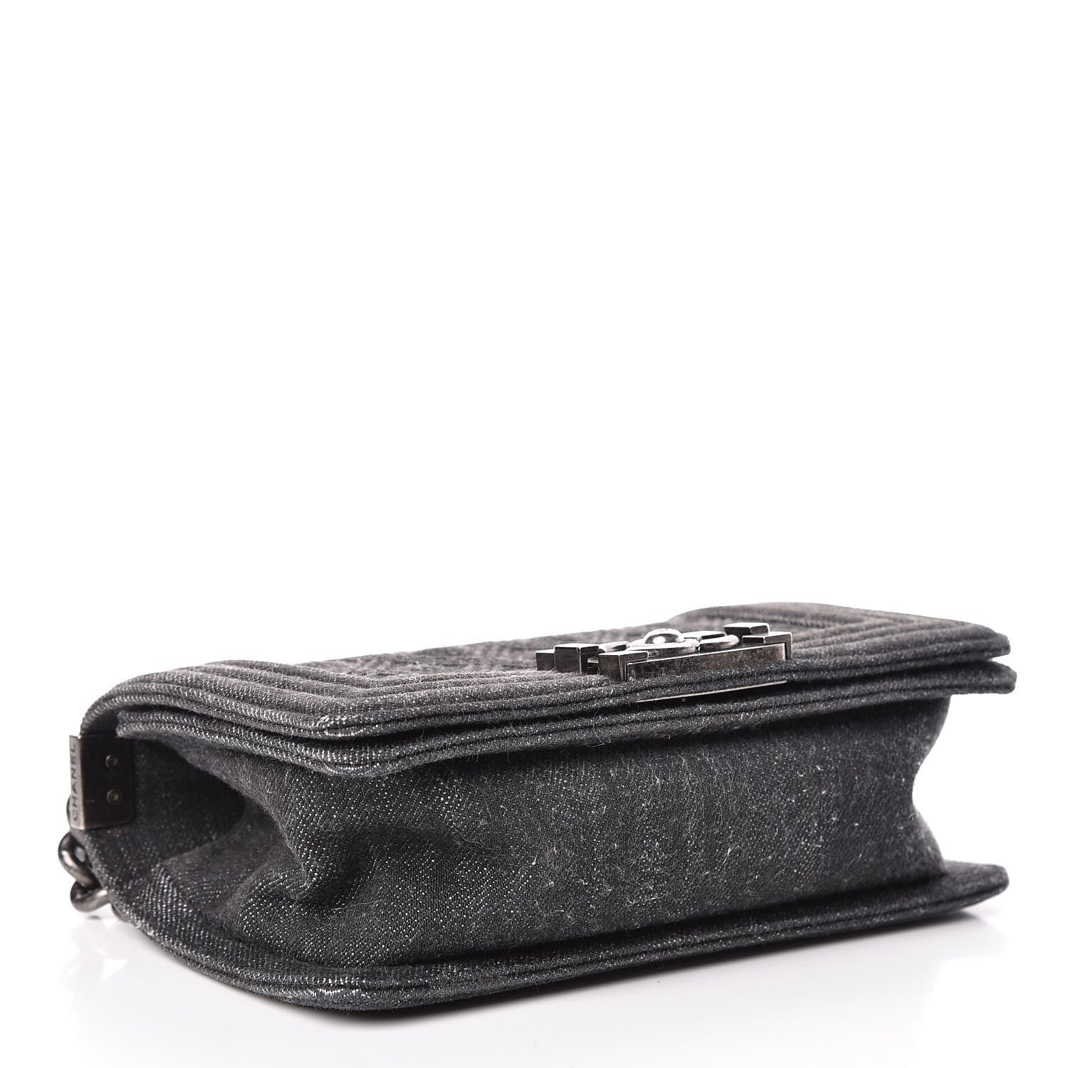 Chanel Denim Quilted Small Boy Flap Black 4 of 14