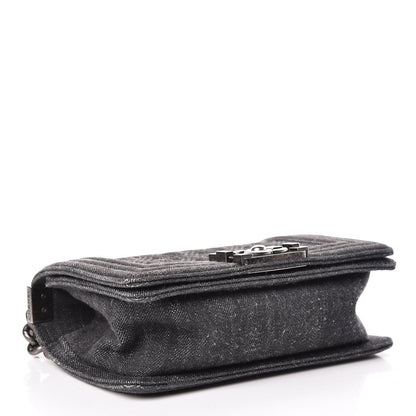 Chanel Denim Quilted Small Boy Flap Black 4 of 14