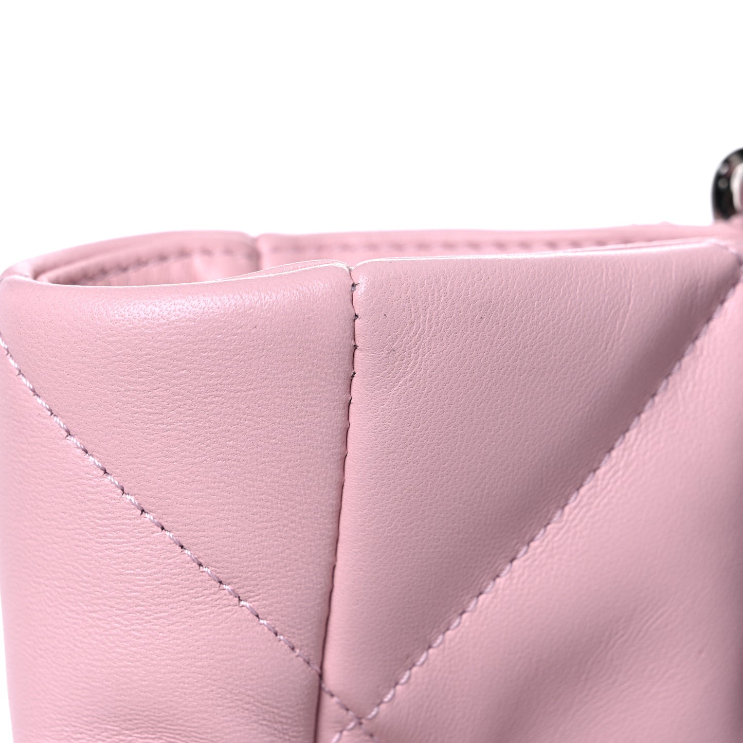 Lambskin Quilted Chanel 19 Shopping Bag Pink