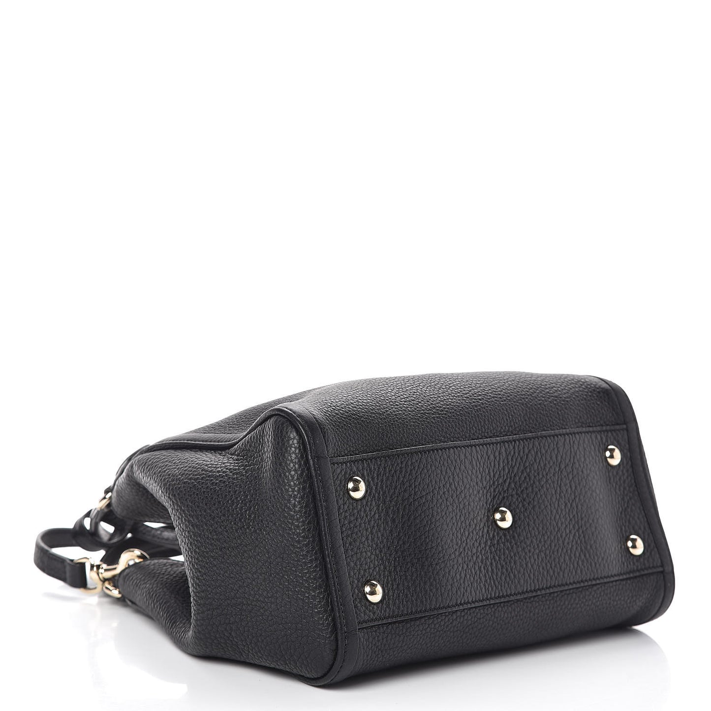 Pebbled Calfskin Small Soho Shoulder Bag Black