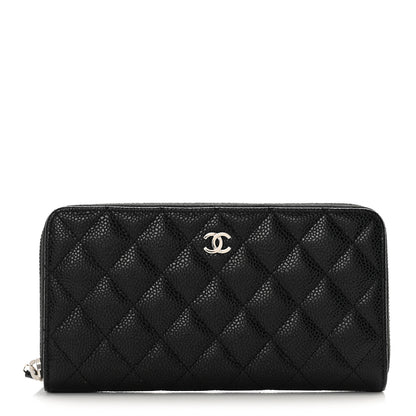 Chanel Caviar Quilted Large Gusset Zip Around Wallet Black 1 of 13