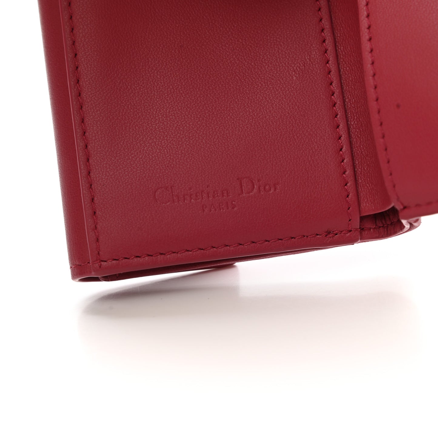 Lambskin Cannage Lady Dior Lotus Wallet Rusty Red