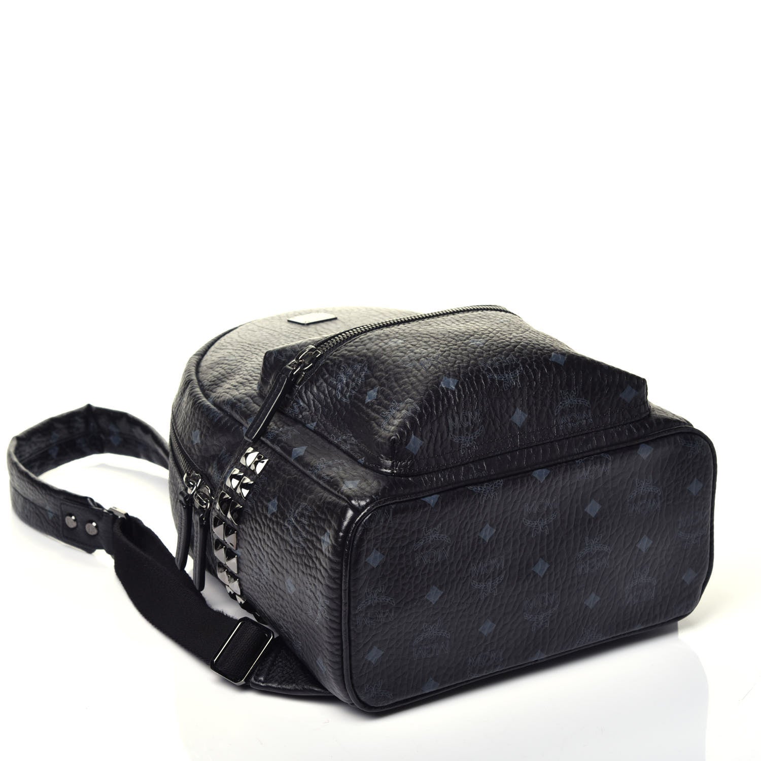 MCM Visetos Small Side Stud Stark Backpack Black 3 of 8