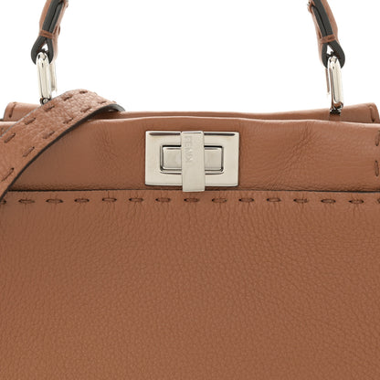 Fendi Cuoio Romano Selleria Bi-Color Mini Peekaboo Iconic Satchel Mou Milk 8 of 10