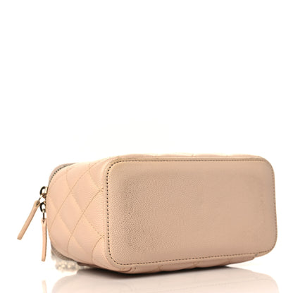 Chanel Caviar Quilted Small Vanity Case With Chain Light Beige 4 of 14