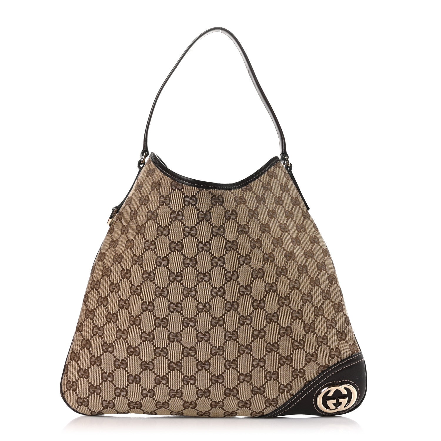 Gucci Monogram Medium New Britt Hobo Dark Brown 1 of 10
