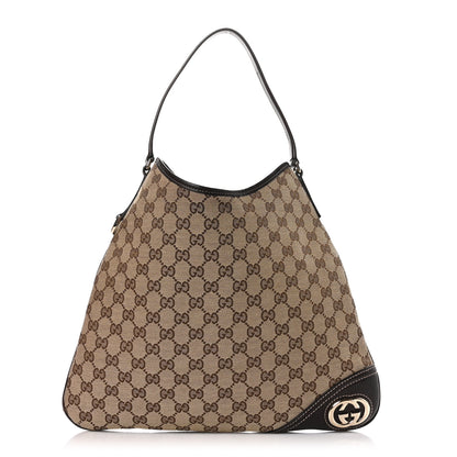 Gucci Monogram Medium New Britt Hobo Dark Brown 1 of 10
