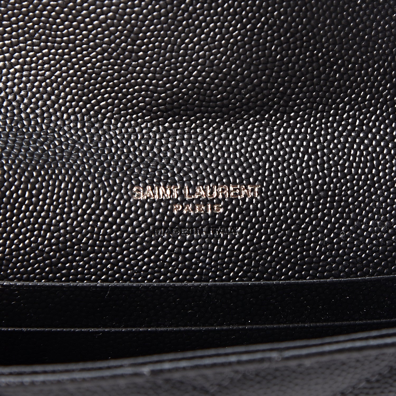 Saint Laurent Grain De Poudre Matelasse Chevron Small Monogram Envelope Wallet Black 5 of 8