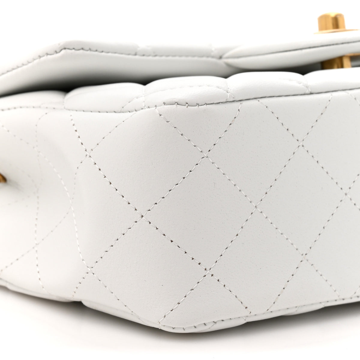 Chanel Lambskin Quilted Mini Rectangular Pearl Crush Flap White 10 of 10