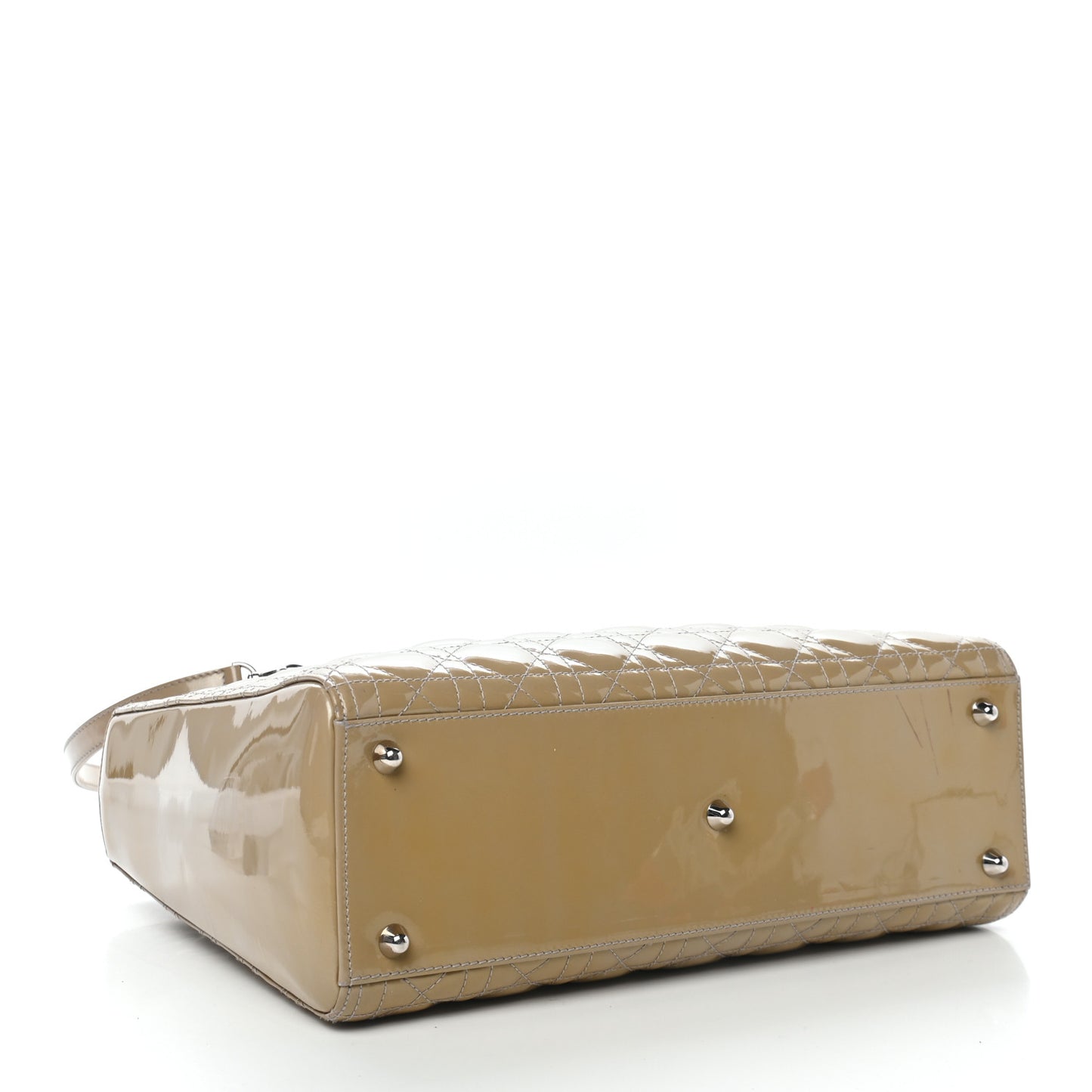 Patent Cannage Large Lady Dior Beige
