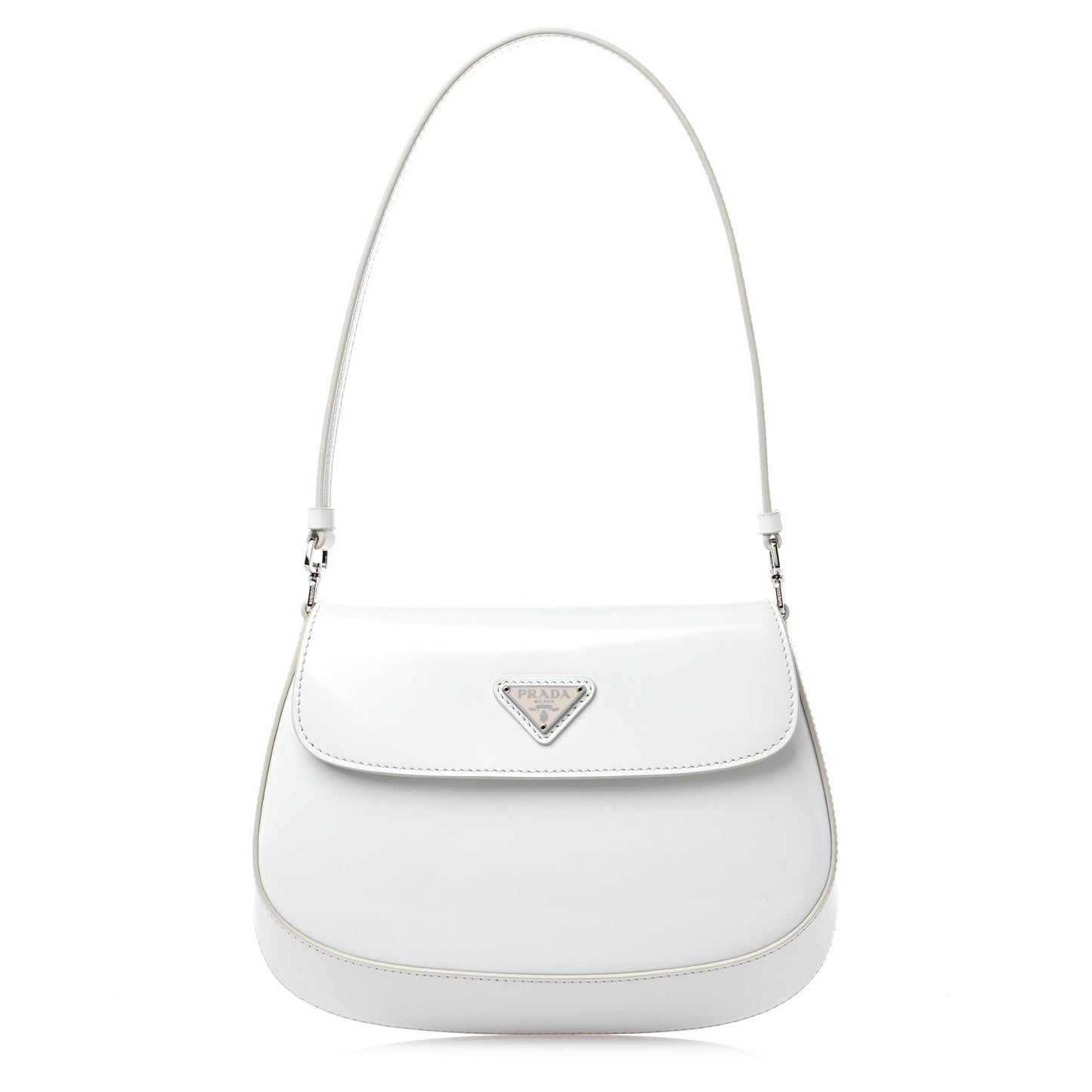 Spazzolato Cleo Flap Shoulder Bag White