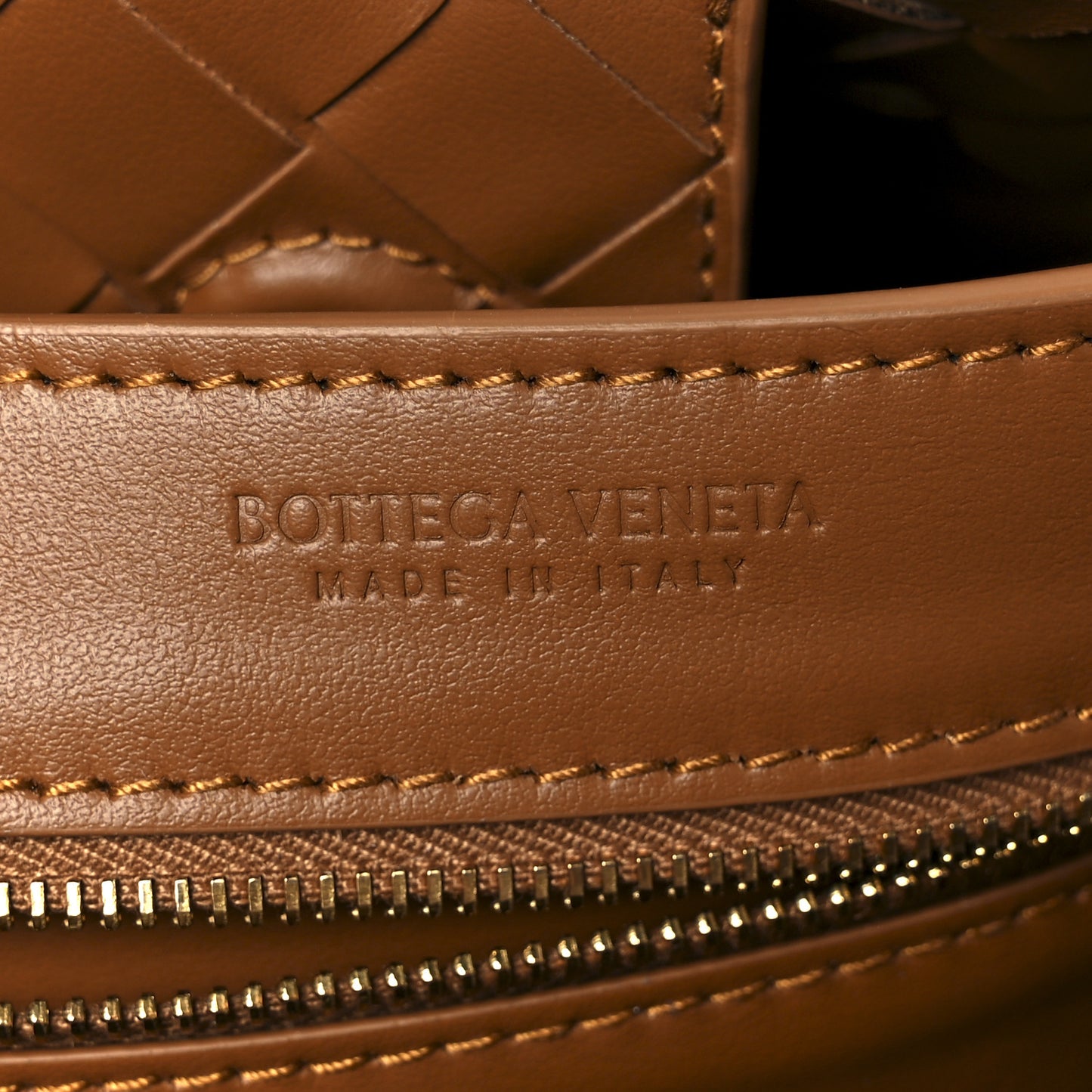 Suede Intrecciato Small Andiamo Shoulder Bag Amber