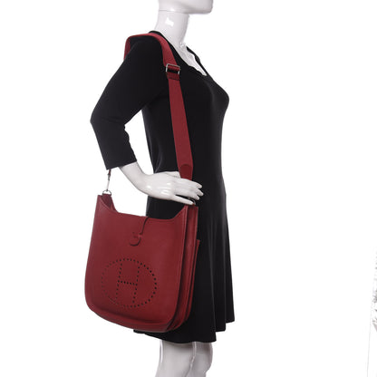 Hermes Taurillon Clemence Evelyne III GM Rouge Garance 2 of 14