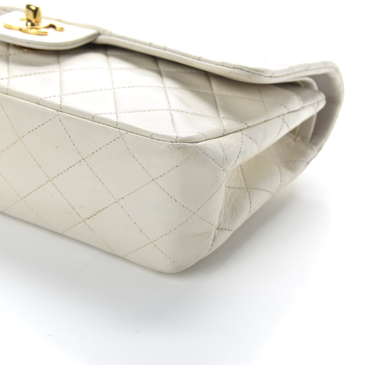 Chanel Lambskin Quilted Medium Double Flap White 9 of 9