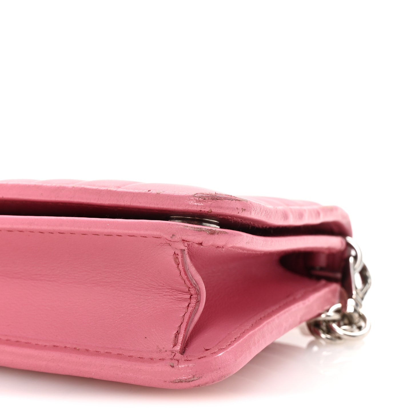 Soft Calfskin Impunture Diagramme Chain Wallet Begonia