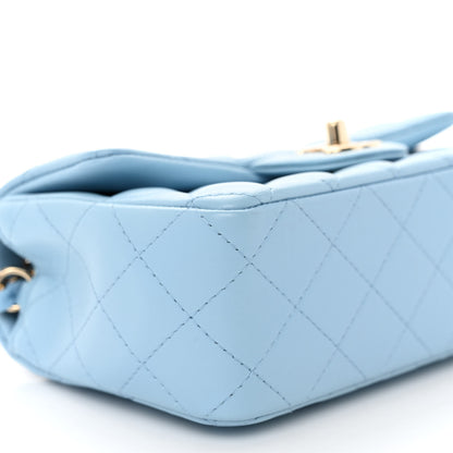 Chanel Lambskin Quilted Mini Rectangular Flap Light Blue 9 of 11