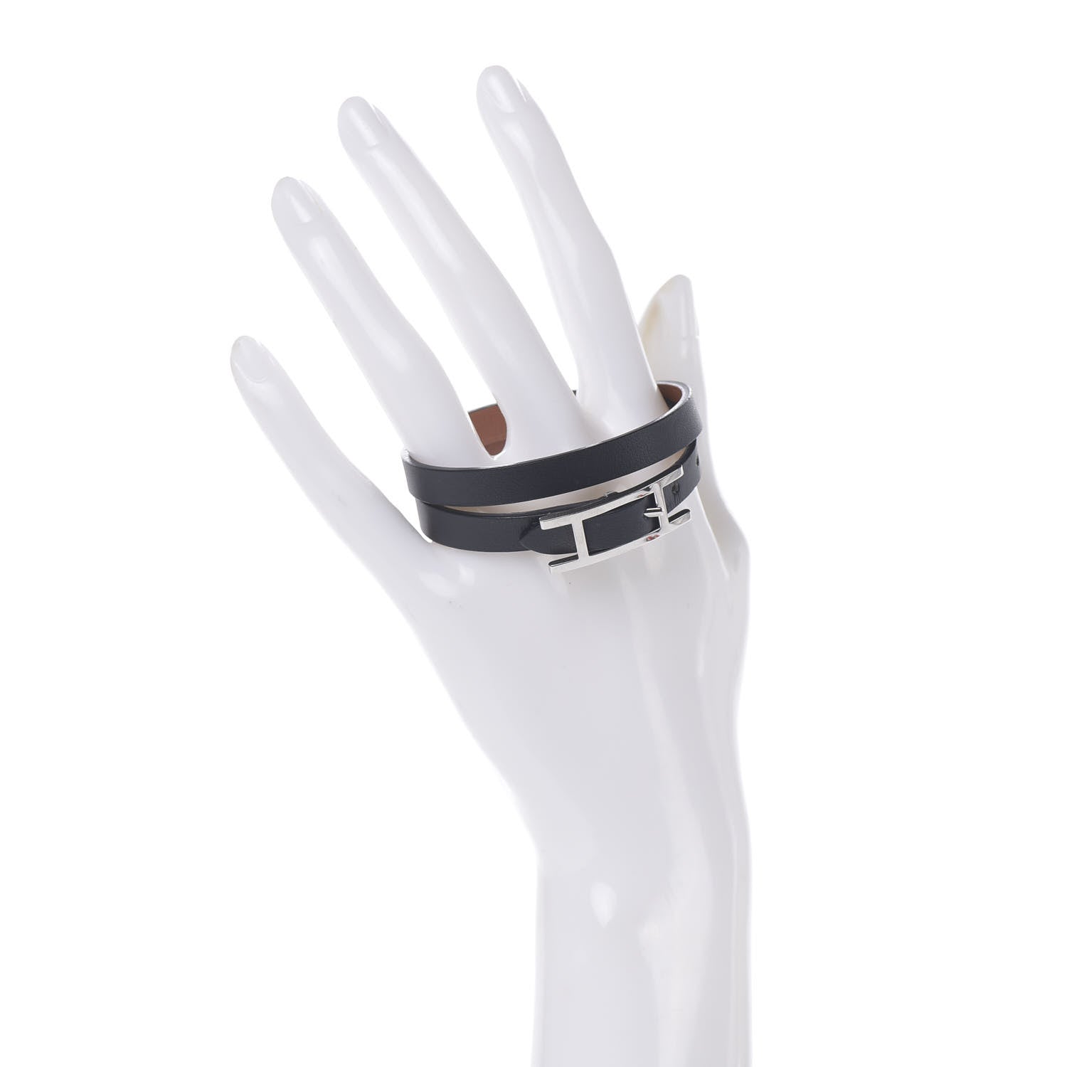 Hermes Chamonix Behapi Double Tour Bracelet XS Black Gold 2 of 4