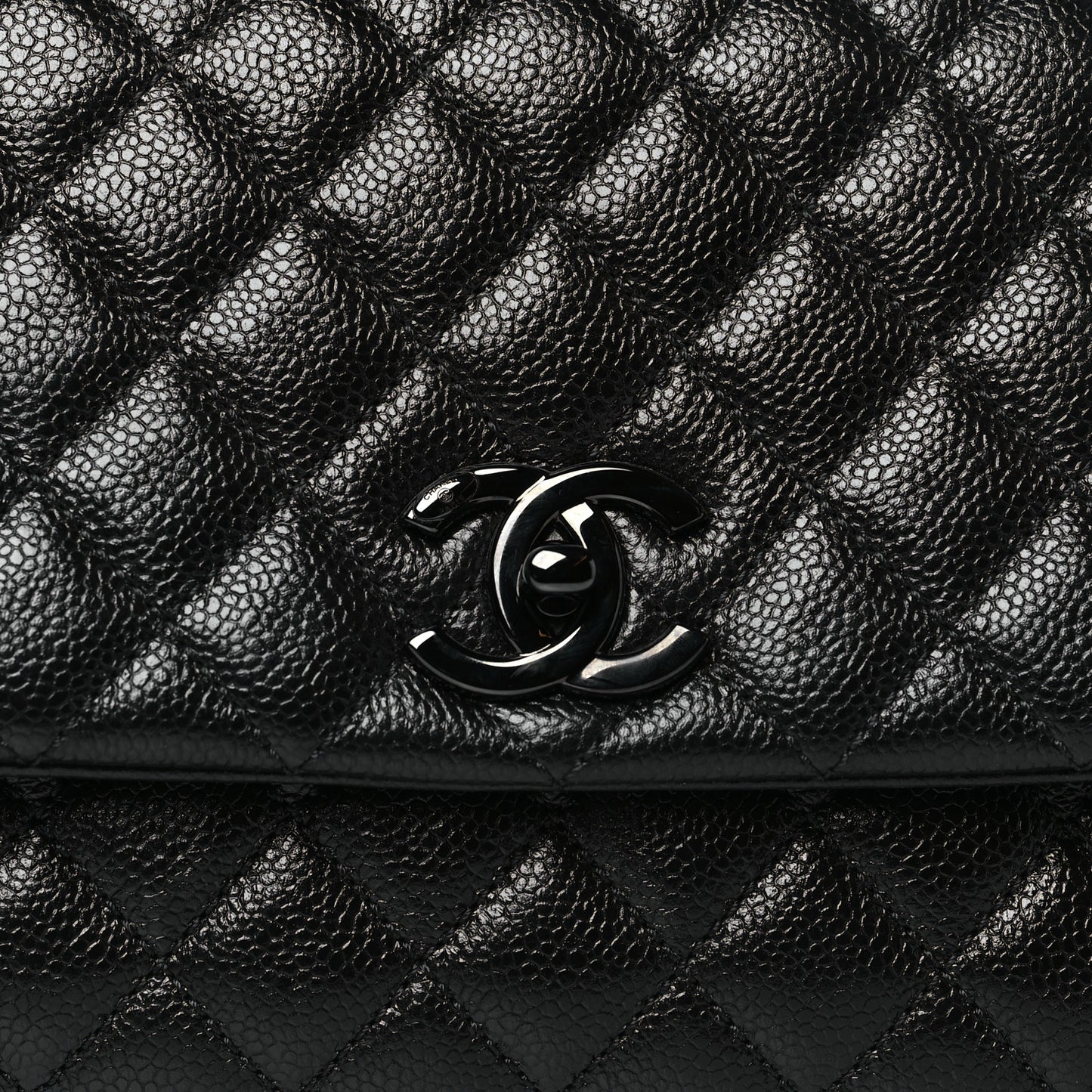 Caviar Quilted Small Coco Handle Flap So Black