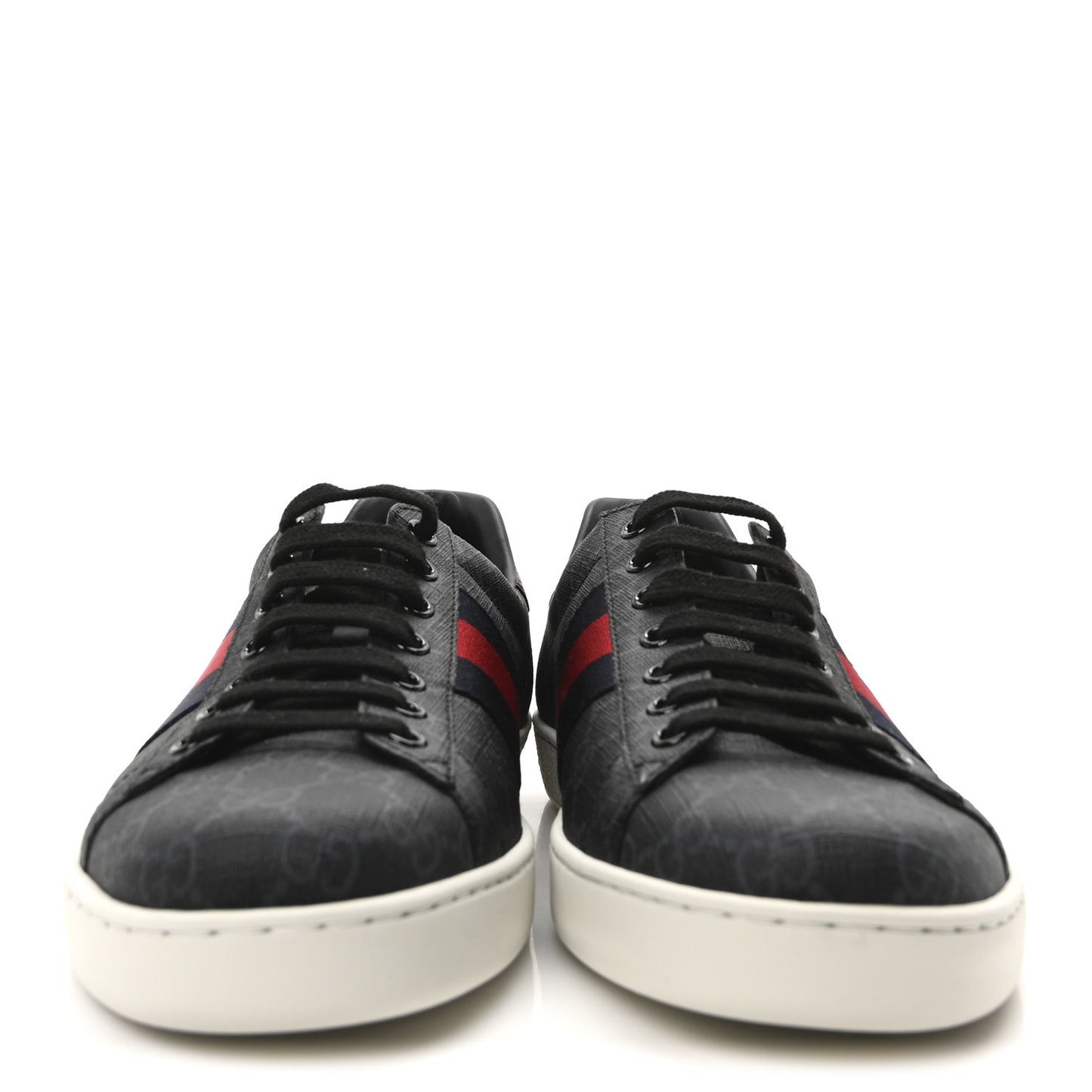 GG Supreme Monogram Ayers Web Mens New Ace Sneakers 8.5 Black