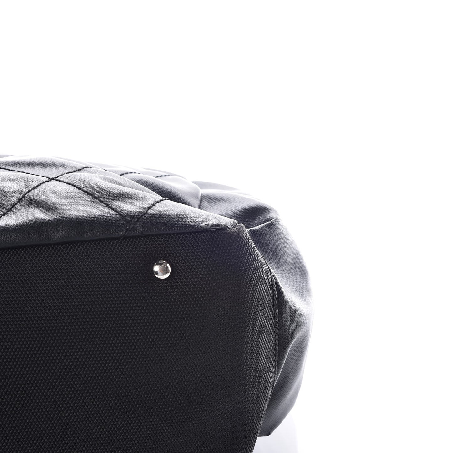 Coated Canvas Quilted Large Paris Biarritz Tote Black