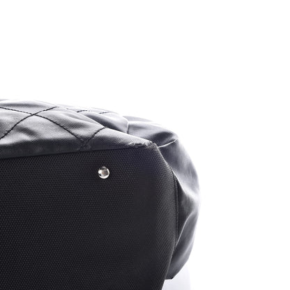 Chanel Coated Canvas Quilted Large Paris Biarritz Tote Black 7 of 22