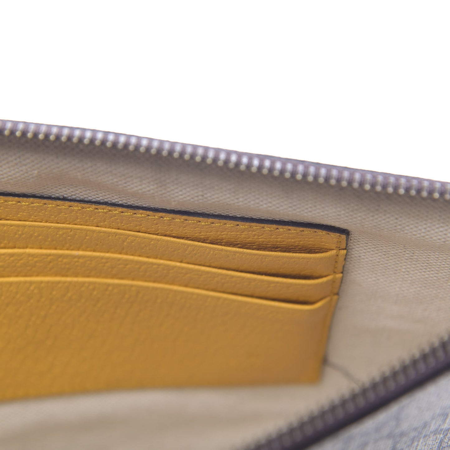 GG Supreme Monogram Neo Vintage Zip Wristlet Pouch Beige New Acero Crop