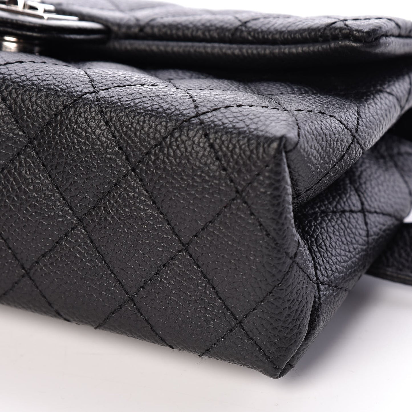Grained Calfskin Quilted 2.55 Reissue Flap Belt Bag Clutch Black