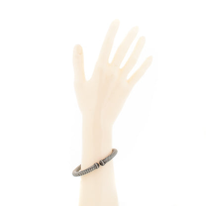 David Yurman Darkened Sterling Silver Pave Diamond 7mm Cablespira Bracelet 2 of 5