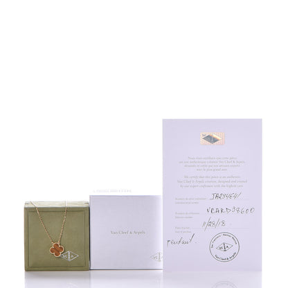 Van Cleef & Arpels 18K Yellow Gold Tiger Eye Vintage Alhambra Pendant Necklace 8 of 8