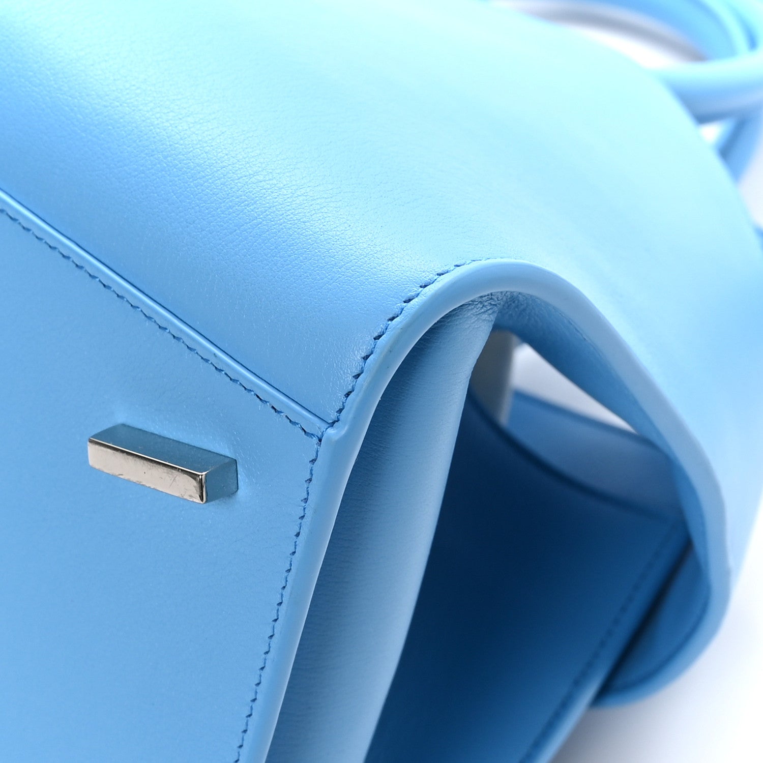 Salvatore Ferragamo Natural Grain Calfskin Small Hug Bag Light Blue 12 of 13