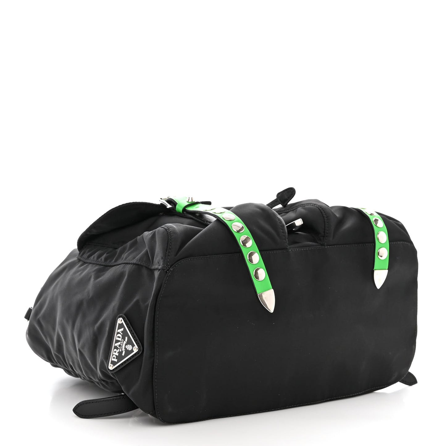 Nylon New Vela Studded Backpack Black Green