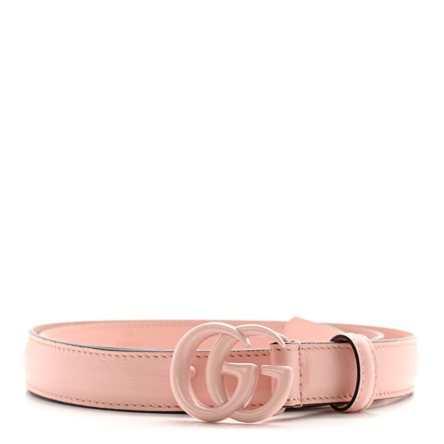 Azalea Calfskin Enamel Monochrome Double G 20mm Belt 85 34 Perfect Pink