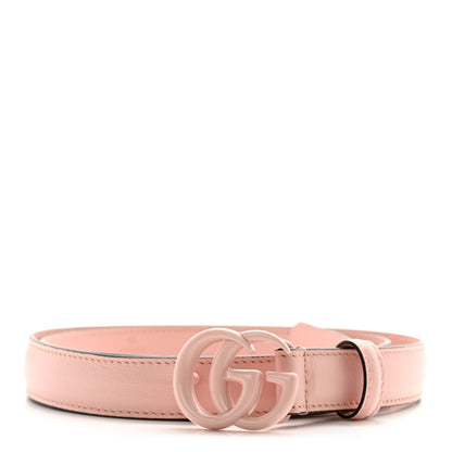 Gucci Azalea Calfskin Enamel Monochrome Double G 20mm Belt 85 34 Perfect Pink 1 of 9