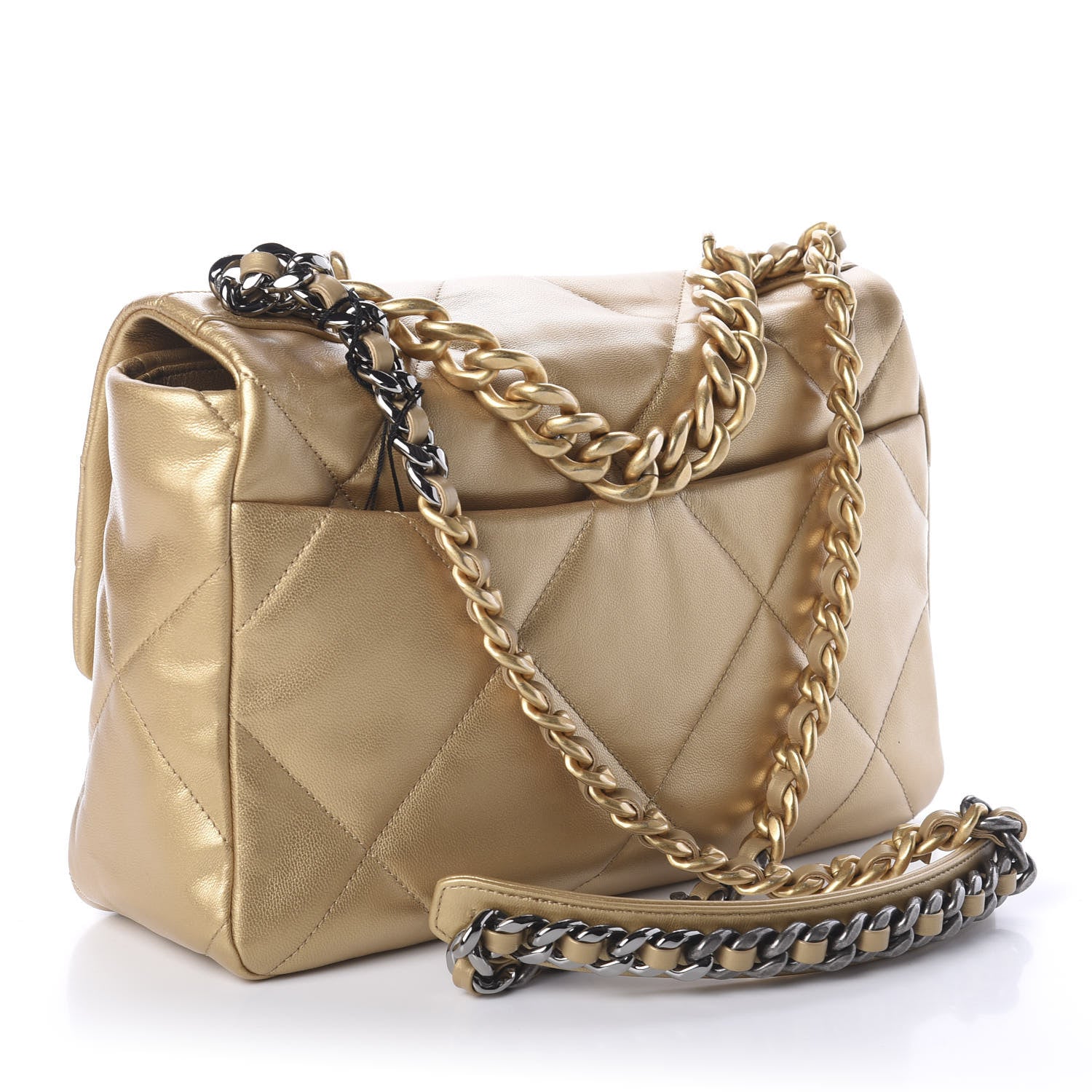Chanel Goatskin Quilted Large 19 Flap Gold 4 of 10
