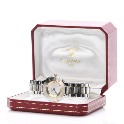 Cartier Stainless Steel 18K Yellow Gold 31mm Must De 21 Quartz Watch 6 of 6