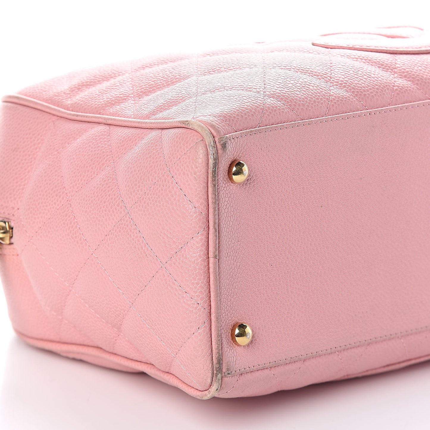 Caviar Quilted Large Bowler Pink