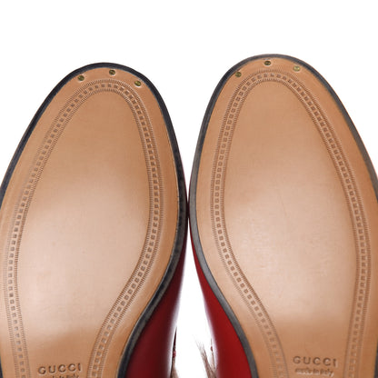 Gucci Malaga Kid Fur Womens Jordaan Loafers 36.5 Hibiscus Red Natural 9 of 10