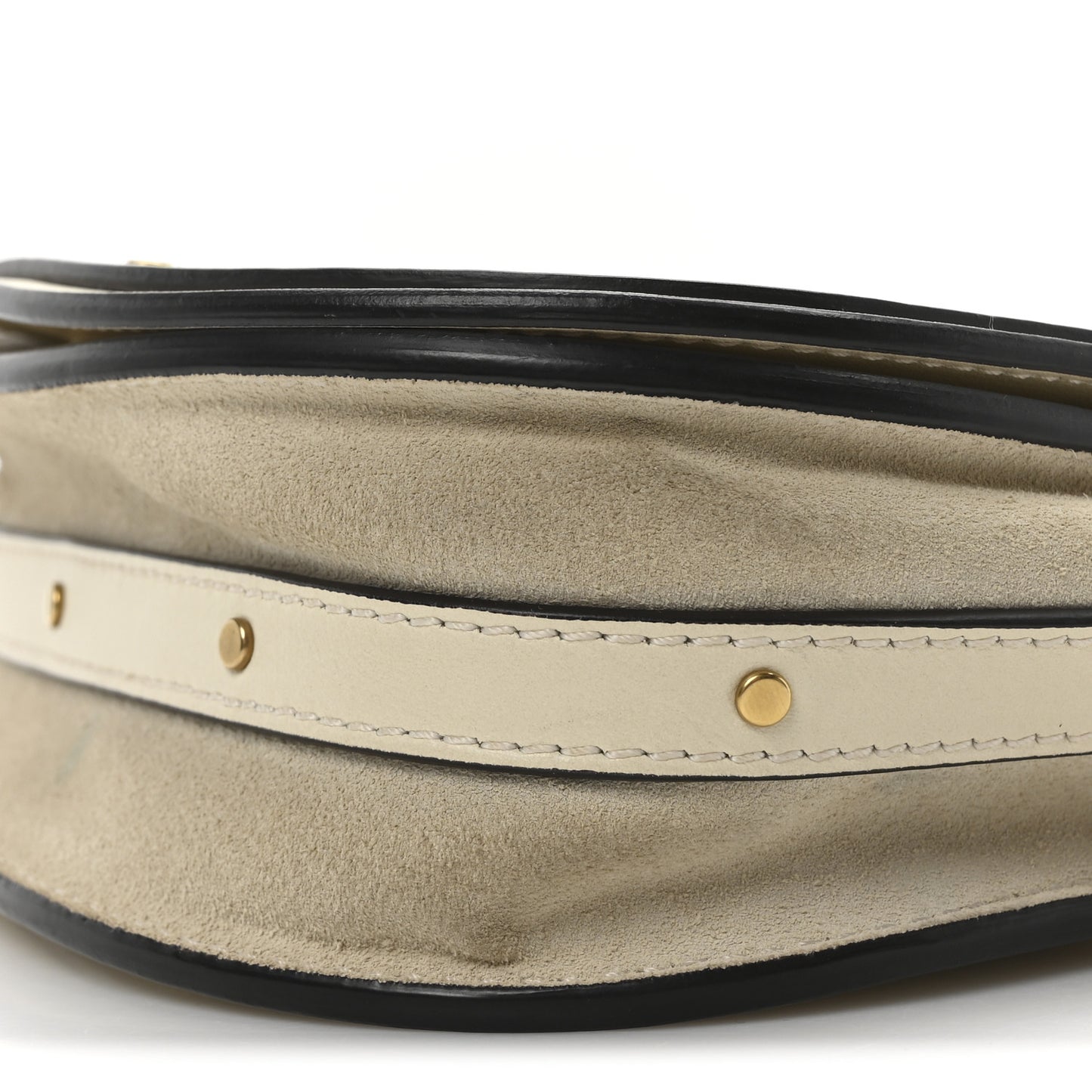 Calfskin Suede Small Nile Bracelet Bag Off White