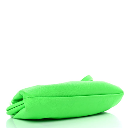 Balenciaga Grained Calfskin Logo Cloud Clutch XS Fluo Green 4 of 12