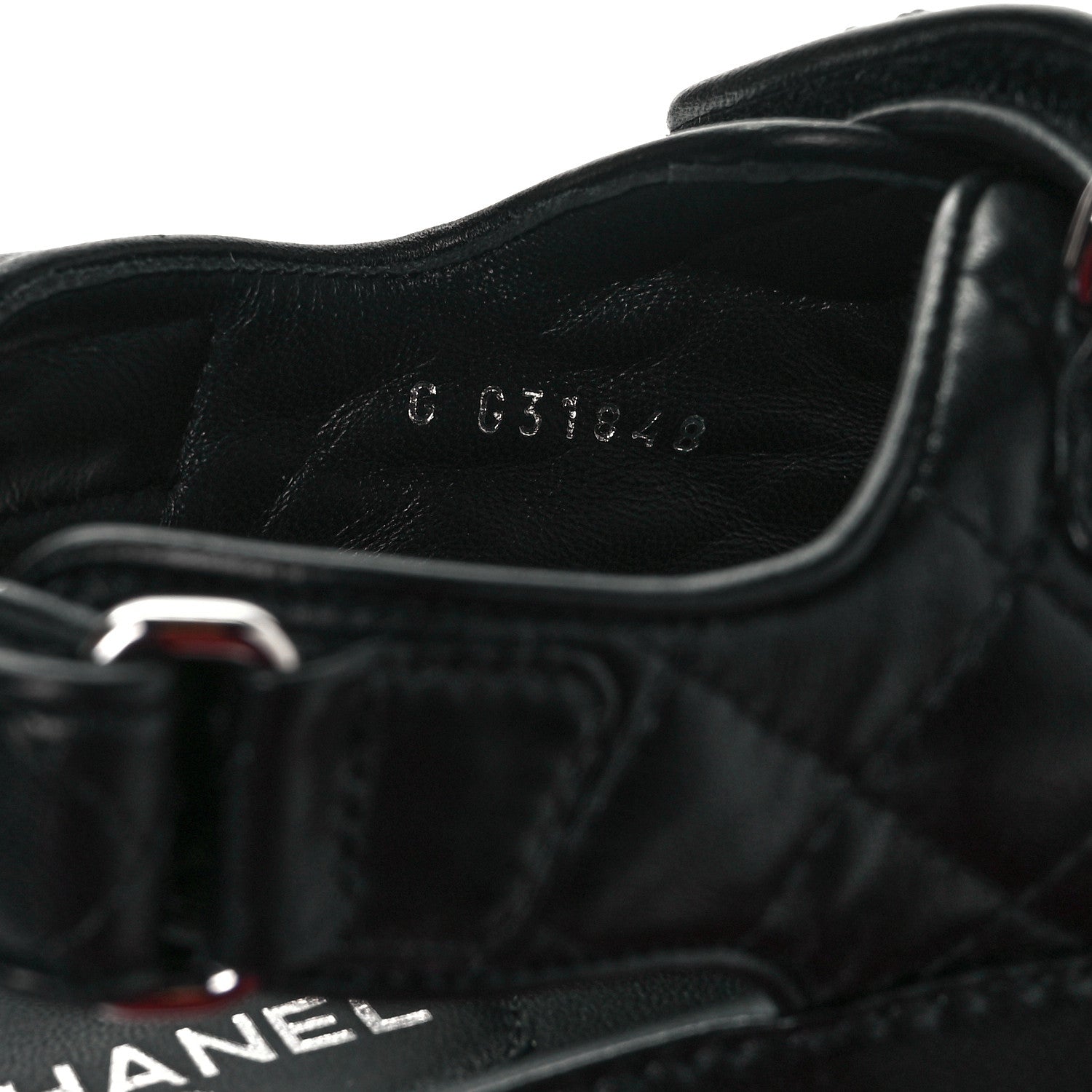 Chanel Lambskin Velcro Dad Sandals 37.5 So Black 7 of 9