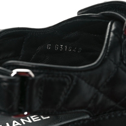Chanel Lambskin Velcro Dad Sandals 37.5 So Black 7 of 9