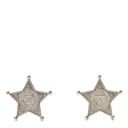 Chanel Metal Paris Dallas Star Stud Earrings Gold 1 of 5