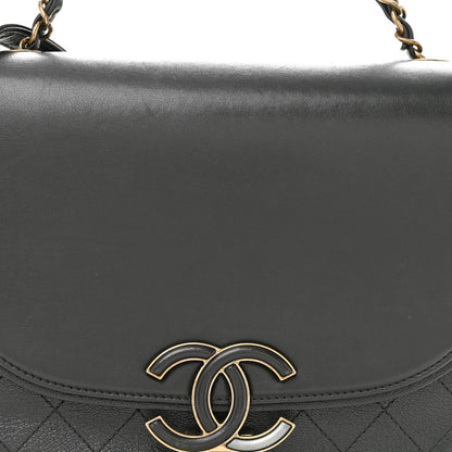 Chanel Shiny Calfskin Goatskin Quilted Medium Coco Curve Messenger Flap Black 8 of 13
