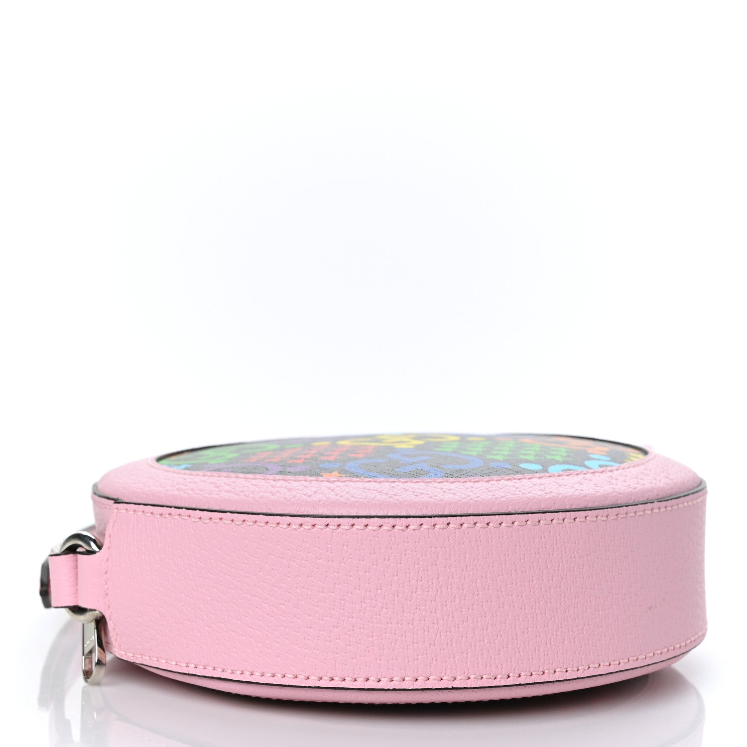 Gucci GG Supreme Monogram Psychedelic Round Shoulder Bag Black Multicolor Sugar Pink 4 of 8