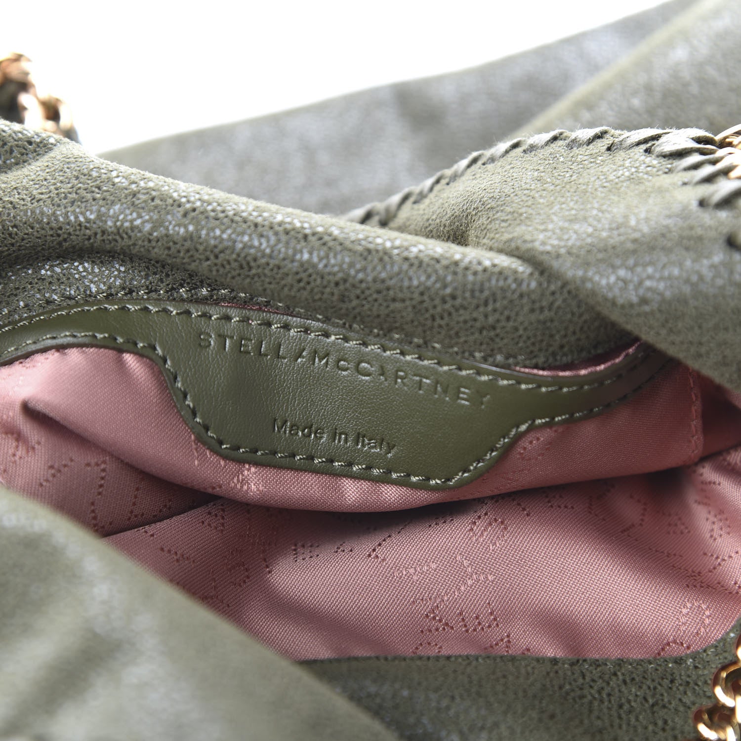 Stella McCartney Shaggy Deer Mini Falabella Fold Over Tote Olive 9 of 10