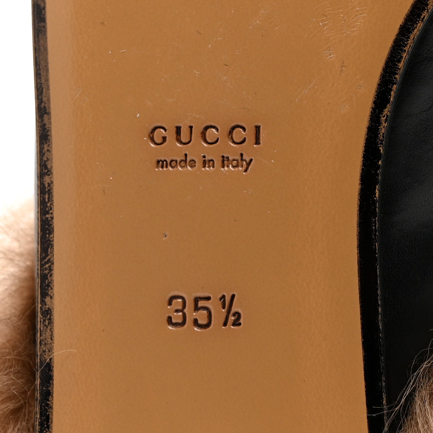 Gucci Calfskin Fur Womens Princetown Slippers 35.5 Black 7 of 7