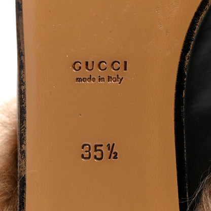 Gucci Calfskin Fur Womens Princetown Slippers 35.5 Black 7 of 7