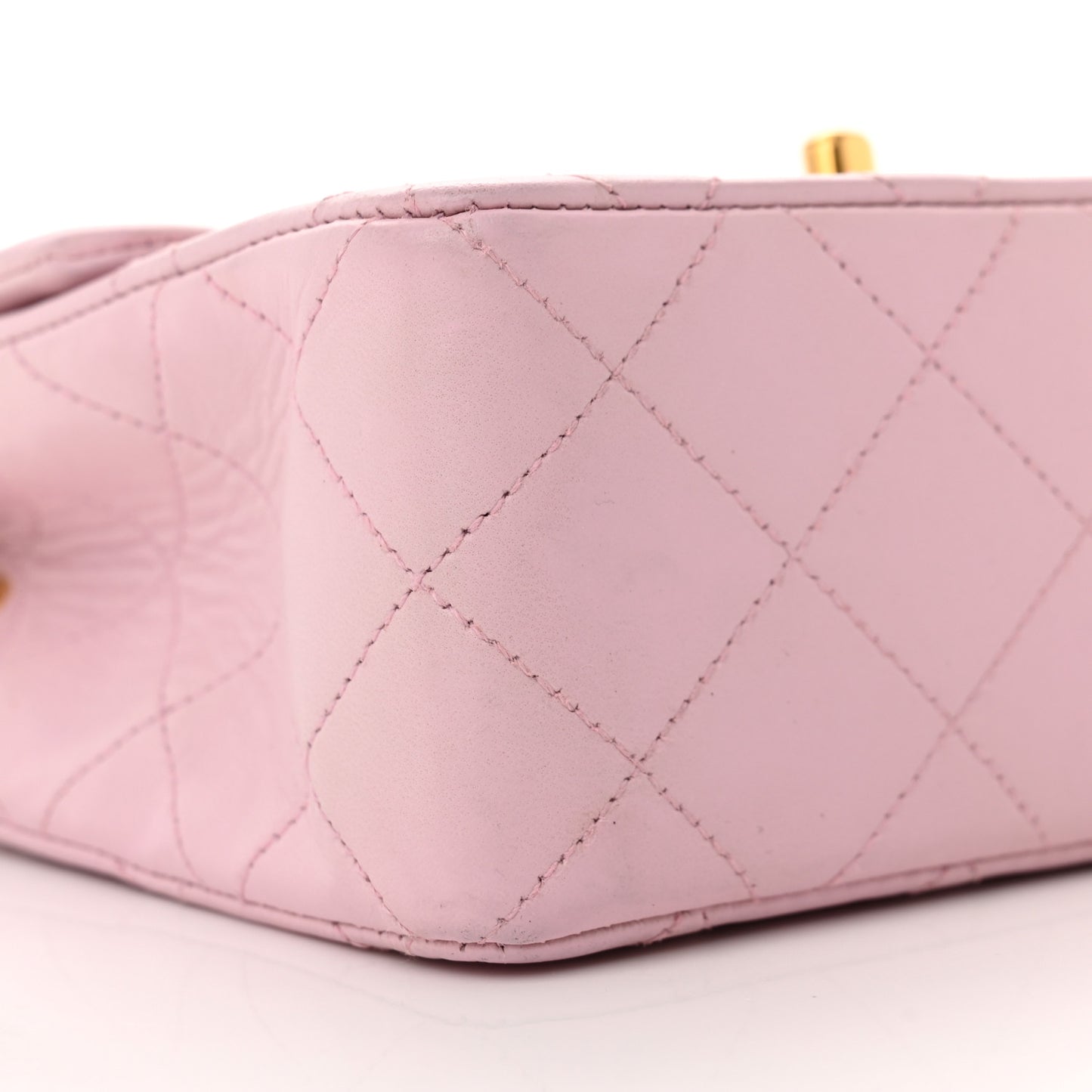 Lambskin Quilted Mini Square Flap Bag Light Pink
